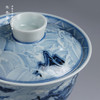 寒香慕古元明青花糯米釉海水江涯双龙纹盖碗 商品缩略图1