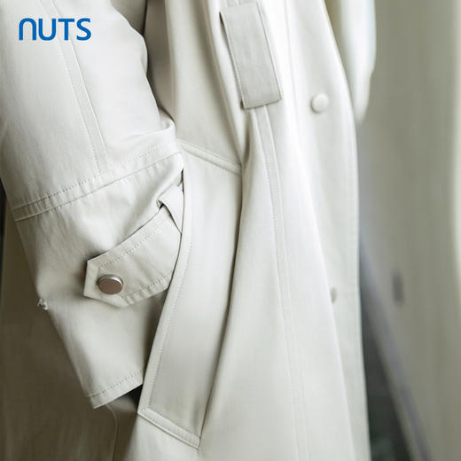 NUTS高级感流行通勤简约风长款风衣外套女2023秋季新款4340406A1 商品图4
