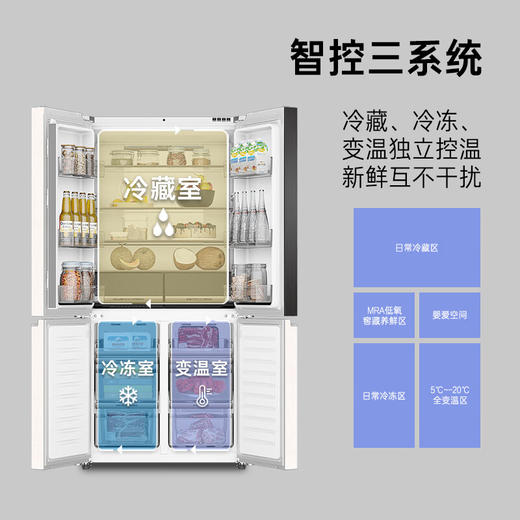 卡萨帝（Casarte）645升原石系列十字四开门冰箱一级能效变频无霜家用三系统超大容量BCD-645WGCTDM7Y9U1 商品图4