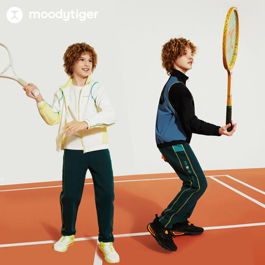 【24年秋新】【网球系列】moodytiger男童外套24秋新款透气户外拼接运动衣43110403 商品图4