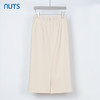 NUTS秋季新款纯色宽松显瘦开叉直筒温柔长裙女231063204 商品缩略图1
