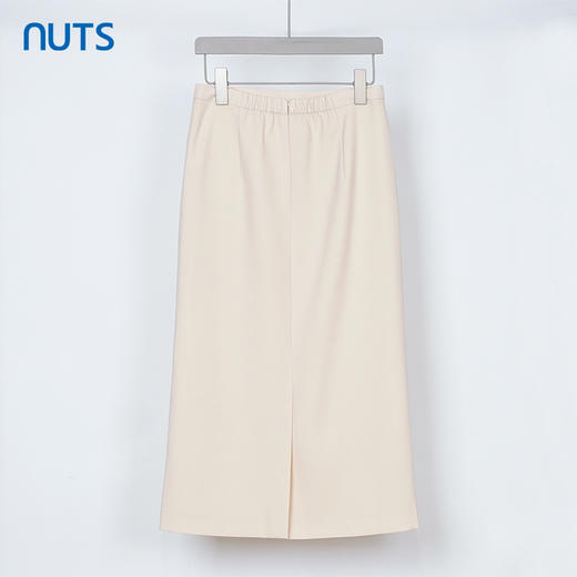 NUTS秋季新款纯色宽松显瘦开叉直筒温柔长裙女231063204 商品图1
