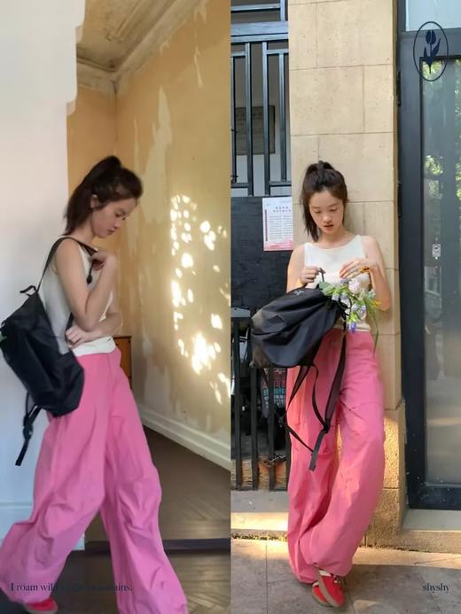 shyshystill/shy202306006/阔腿可调节抽绳工装裤 商品图1