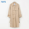 NUTS秋季新款英伦风双排扣简约休闲宽松长款风衣外套女334042333 商品缩略图0