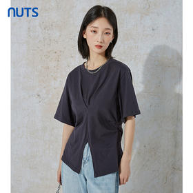 NUTS夏季新款时尚气质设计感收腰显瘦短袖T恤女231021054B