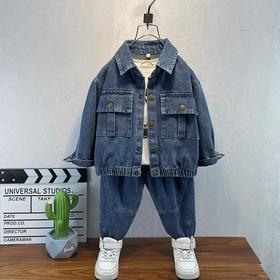 【男童春装牛仔套装】2024新款韩版男孩帅气衣服春秋儿童时髦两件套潮