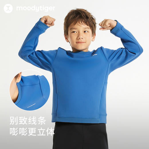 【24年秋新】moodytiger儿童卫衣24秋新款男女童长袖运动宽松圆领上衣43510305 商品图2