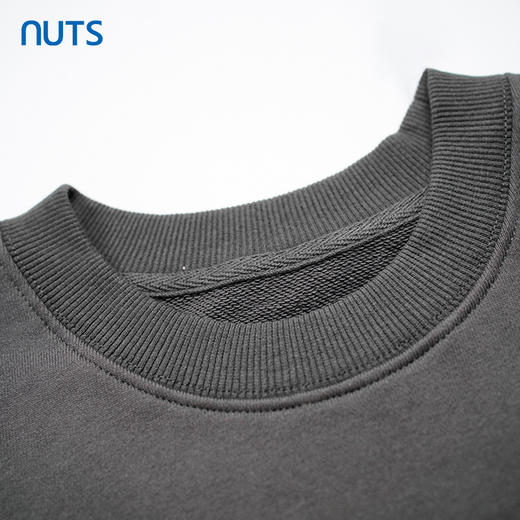 NUTS秋季新款复古字母印花圆领宽松纯棉长袖T恤卫衣女334022281 商品图2