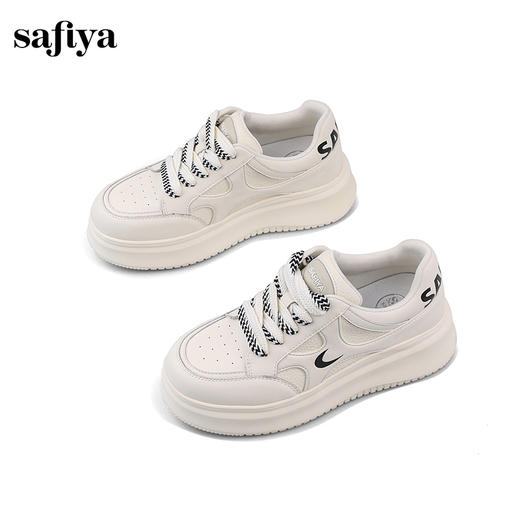 Safiya/索菲娅2024秋 新款圆头拼色透气百搭松糕厚底休闲板鞋 SF43112100 商品图6
