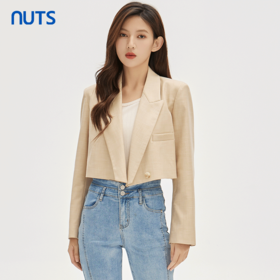 NUTS秋季新款时尚气质通勤风一粒扣设计感短款西装外套332041147