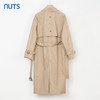NUTS秋季新款英伦风双排扣简约休闲宽松长款风衣外套女334042333 商品缩略图1