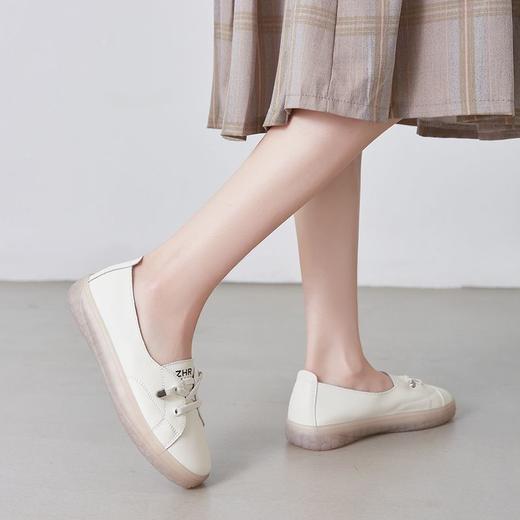 ZHR则则小白鞋果冻底厚底女鞋软底不累脚轻便单鞋一脚蹬懒人鞋女 商品图6