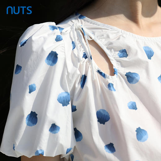 NUTS夏时尚气质高腰显瘦波点短袖衬衫女429011347 商品图3