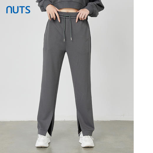 NUTS秋季新款纯色高腰宽松阔腿松紧腰显瘦休闲长裤女231073182B 商品图2