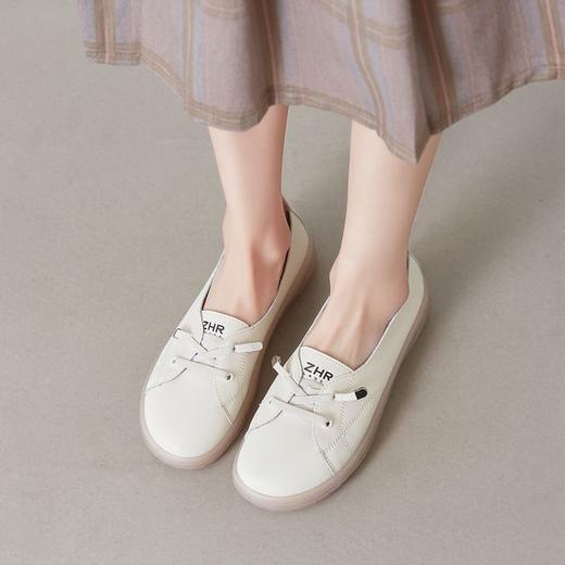 ZHR则则小白鞋果冻底厚底女鞋软底不累脚轻便单鞋一脚蹬懒人鞋女 商品图5