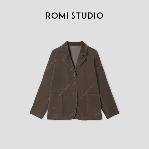 ROMI STUDIO “棕标甄选” 灯芯绒做旧H版廓形休闲西装外套432WS031 商品图0