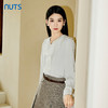 NUTS秋季2023新款荷叶边甜美衬衫女长袖上衣别致打底衫4350101A1 商品缩略图1