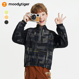 【24年秋新】moodytiger24秋新男童防风拒水户外运动卫衣外套43110301
