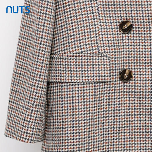NUTS商场同款西装复古格子中长款外套女141048001B 商品图3