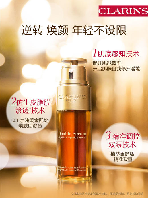 【可溯源】CLARINS/娇韵诗 轻感双萃精华50ml*2 控油保湿 紧致提拉 滋润维稳 商品图1