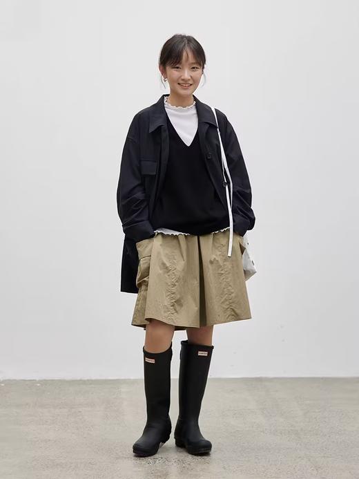 步履不停/4C45045C/阔腿大口袋卡其色短裙裤五分裙裤 商品图1