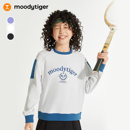 【24年秋新】【网球系列】moodytiger儿童卫衣24秋新款男女童透气户外运动衫43510301 商品图0