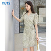 NUTS夏季新款法式碎花雪纺连衣裙女收腰短裙女422102261 商品缩略图1