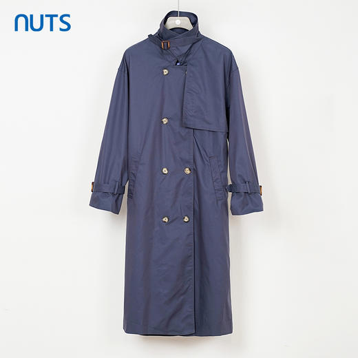 NUTS秋季新款英伦风双排扣简约休闲宽松长款风衣外套女334042333 商品图2