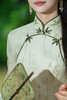 逸红颜明月优选 #雅致手工花扣款旗袍【青青竹】竹叶轻摇，清风徐来，清雅温柔书卷气 商品缩略图1