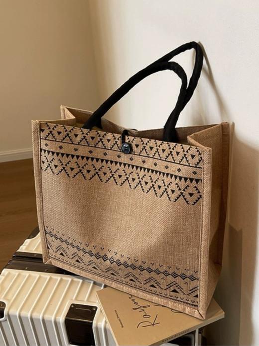 🔥🔥🔥【亚麻大托特包】1.透气性极佳的天然材料 不仅环保 🌈而且时尚实用~ 2.耐用且易于清洗🌿，大容量设计  商品图3