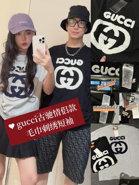 古驰gucci毛巾刺绣情侣款短袖