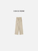 COCO ZONE 气质百搭阔腿裤系绳麻料格子长裤 23C18881 商品缩略图1
