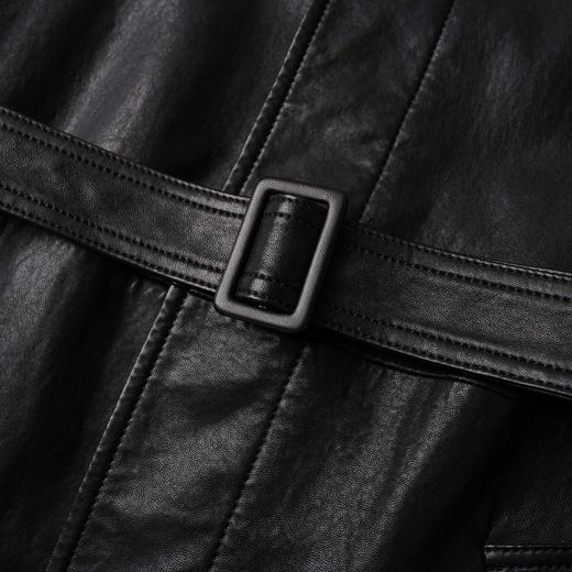 ROMI STUDIO“棕标甄选”全植揉羊皮薄软挺阔手工长款皮衣 441P9026 商品图3