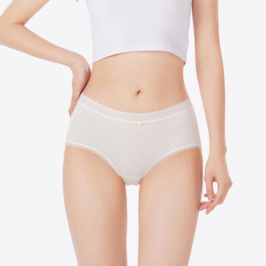 都市丽人内裤纤柔绵平角裤60支人棉锦提花女士内裤LKT3G2 商品图1