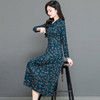 时尚气质连衣裙，翻领印花裙,中长款A字裙QYM-KED-H1318-Y 商品缩略图1