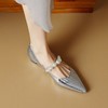 【预售5天】2024新款春秋法式银色玛丽珍鞋女尖头平底鞋女软底舒适浅口单鞋女NJMK&K878 商品缩略图3
