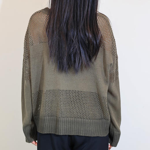 半身缘女装 秋季针织镂空字母印花毛衫243113U01213269 商品图3