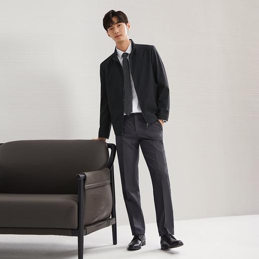 柒牌男装立领夹克男2024秋季新款中青年休闲时尚格纹提花男士外套	127K70060 商品图3