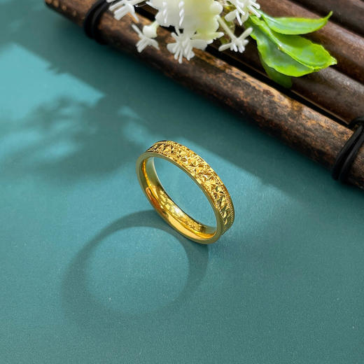 【限时克减150元】足金999 #条戒 5G黄金固口空心仿钻条戒圈戒(AG5GJZ00234)（预售产品下单后不退款不退货不换货不补差（预售产品下单后不退款不退货不换货不补差 商品图0