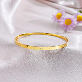 【限时克减150元】足金999.9 【精品】空心固口手镯镜面金车花米字手镯（面宽约2.6-3.0mm，厚约1.2mm)(AISZ00646-1)（预售产品下单后不退款不退货不换货不补差价）