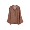 * 绽放588朵/【苏木系列】早秋士林色织亚麻翻领小衫咖啡色上衣衬衫 商品缩略图4