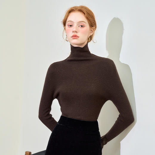 85.7%绵羊毛高领长袖毛衣女秋季轻薄保暖内搭上衣SS140281 商品图2