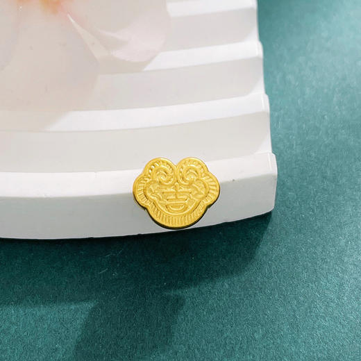 【限时7.5折】【定价黄金】足金 【精品】3D硬金空心仿古法手串配件吉祥如意吉字如意转运珠Diy手串配件(AU3DSC00010)（预售产品下单后不退款不退货不换货不补差价） 商品图0