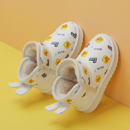 【贴心加绒 带来温暖~】冬季新款 儿童雪地靴 男童防水加厚宝宝棉鞋 软底女童加绒保暖童棉靴-QQ 商品图5