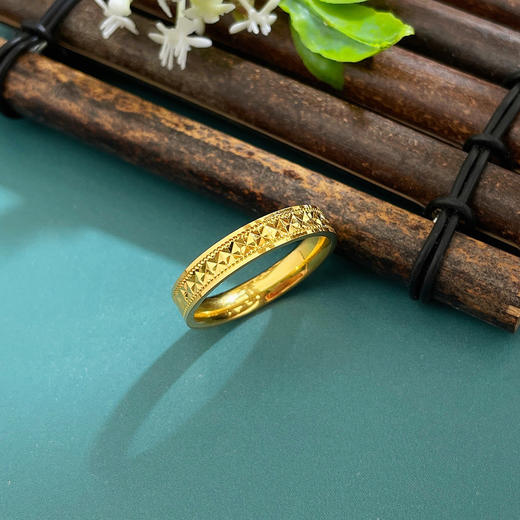 【限时克减150元】足金999 #条戒 5G黄金固口空心仿钻条戒圈戒(AG5GJZ00234)（预售产品下单后不退款不退货不换货不补差（预售产品下单后不退款不退货不换货不补差 商品图1