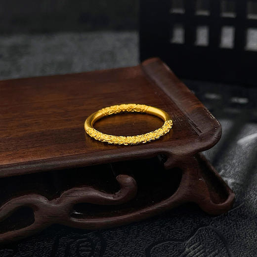 【限时克减150元】足金999.9 固口戒指  古法实心悟空如意悟空金箍棒圈戒固口圈戒（面宽约1.8-2.2mm)(GFJZW00078)（预售产品下单后不退款不退货不换货不补差价 商品图3