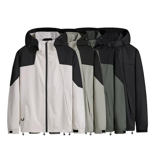 【新款DNY】大依优型大码男装连帽夹克加肥加大休闲夹克胖子宽松防风外套上衣 商品图3