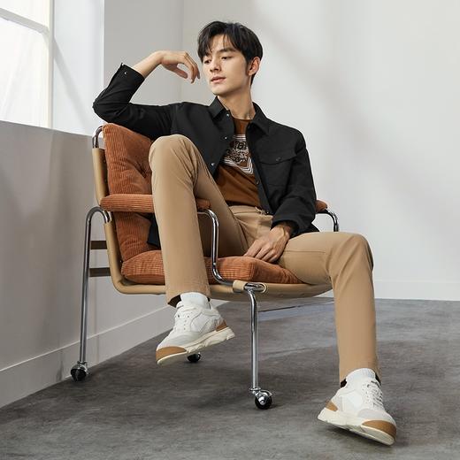 柒牌翻领夹克男秋季新款时尚休闲工装风中青年格纹提花茄克衫外套	127K70080 商品图3