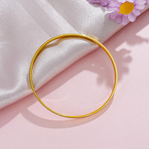 【限时克减150元】足金999.9 【精品】空心固口手镯镜面金车花米字手镯（面宽约3.5-3.9mm，厚约1.7mm)(AISZ00646-2)（预售产品下单后不退款不退货不换货不补差价） 商品图1