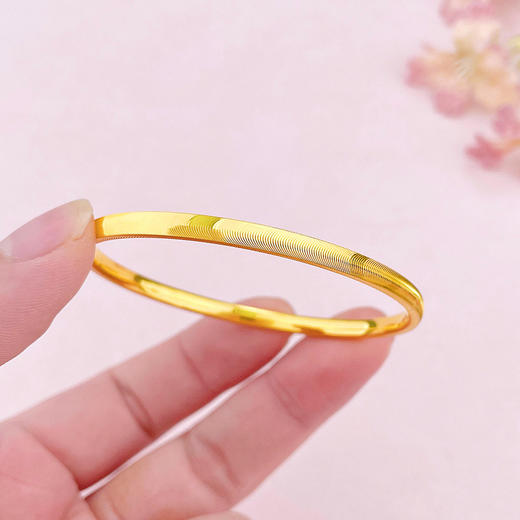 【限时克减150元】足金 【精品】3D硬金空心CNC猫眼手镯（面宽约3.8-4.2mm，厚约2.6mm）(AR3DSZ00023)（预售产品下单后不退款不退货不换货不补差价） 商品图2